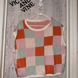 Amazon Multicolor Checkered Women's Top